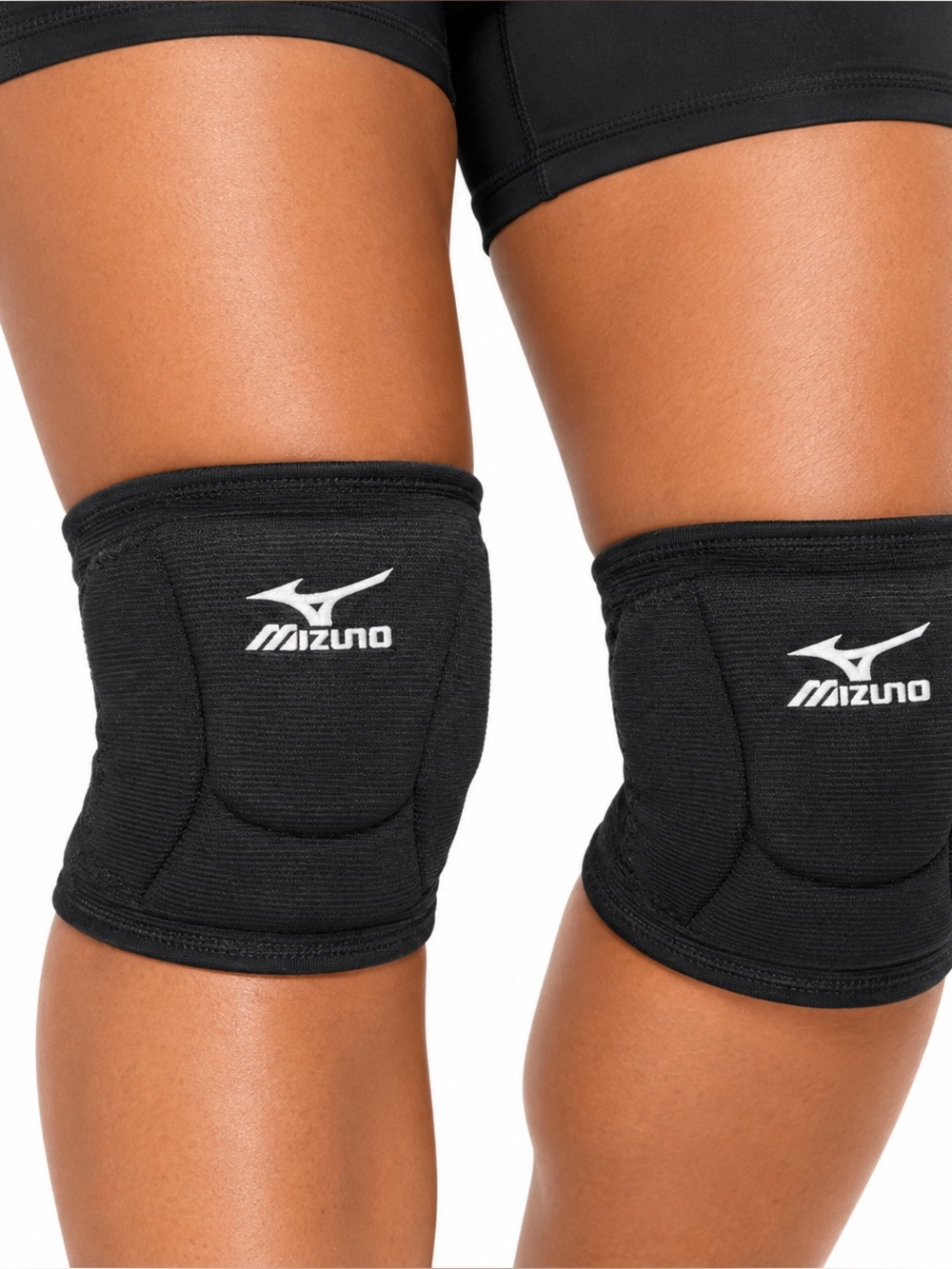 MIZUNO LR6 Volleyball Knee Pads Black Low Profile Padded Pair Size Medium